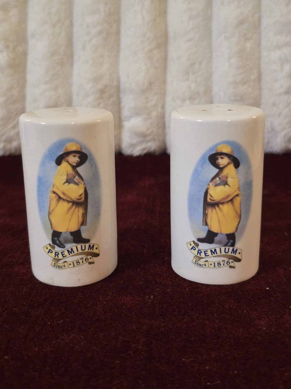 Vintage Nabisco Premium Saltine Cracker Boy Ceramic Salt and Pepper Shakers Set